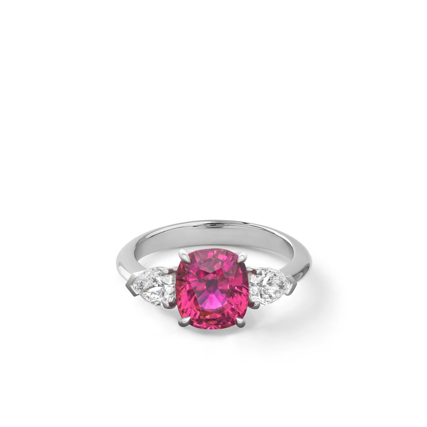 Cushion Cut Ruby Diamond Ring