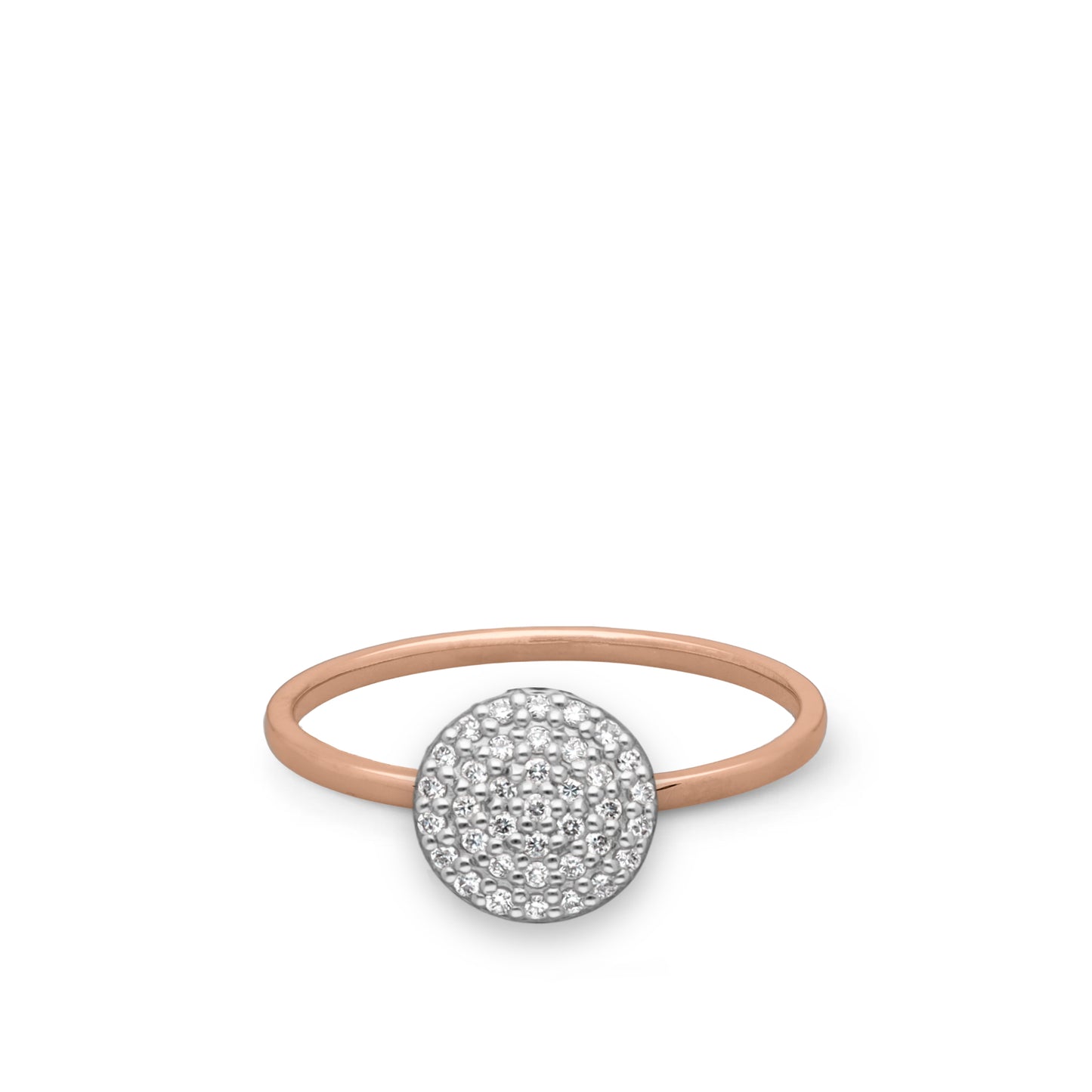 Esme - Round Tag Diamond Ring 8 mm