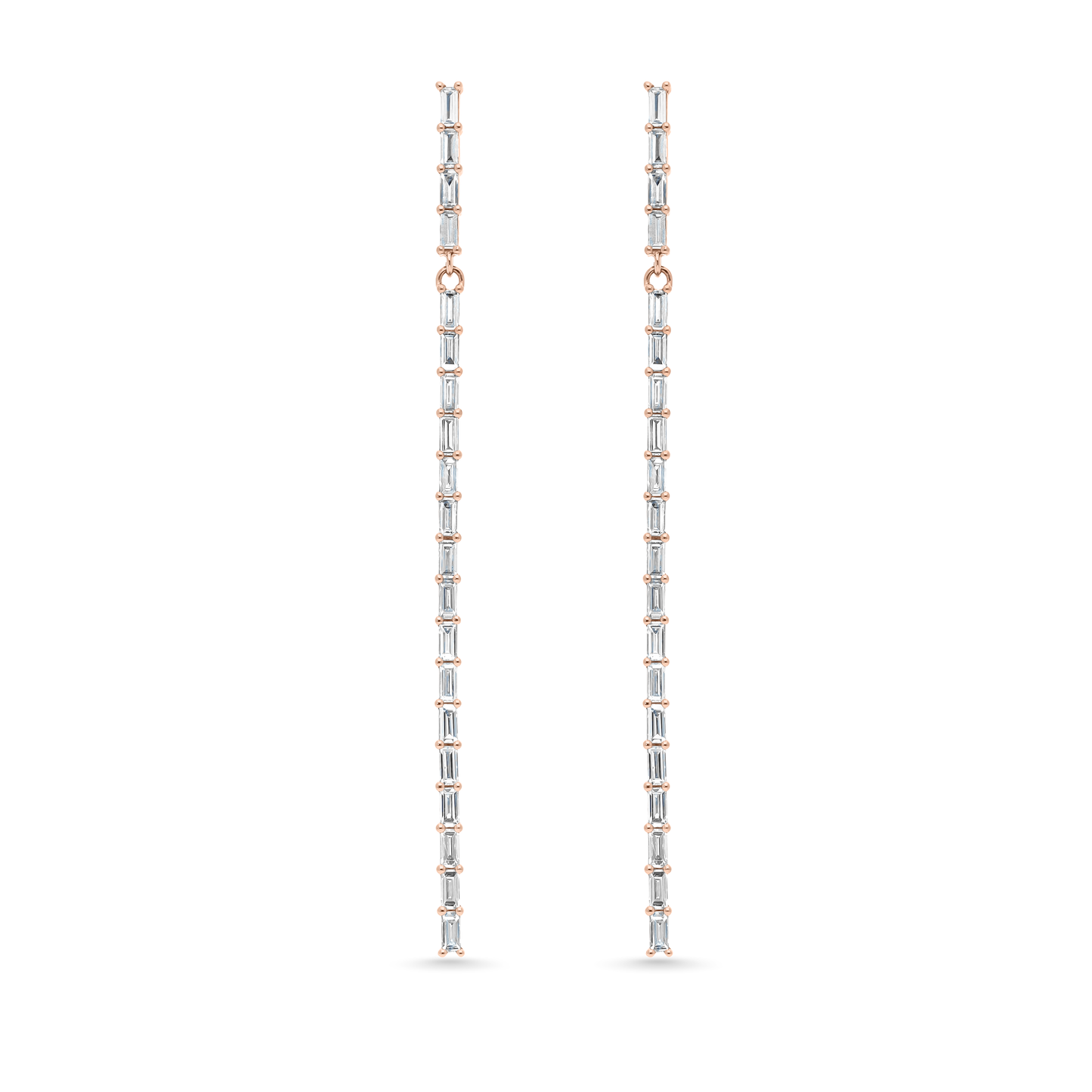 Bar Baguette Cut Diamond Earrings