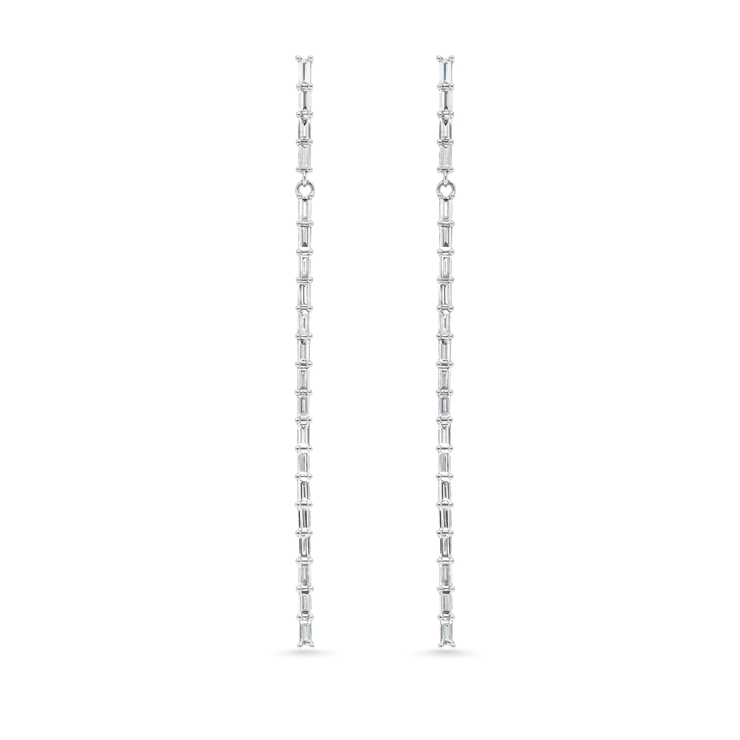 Bar Baguette Cut Diamond Earrings