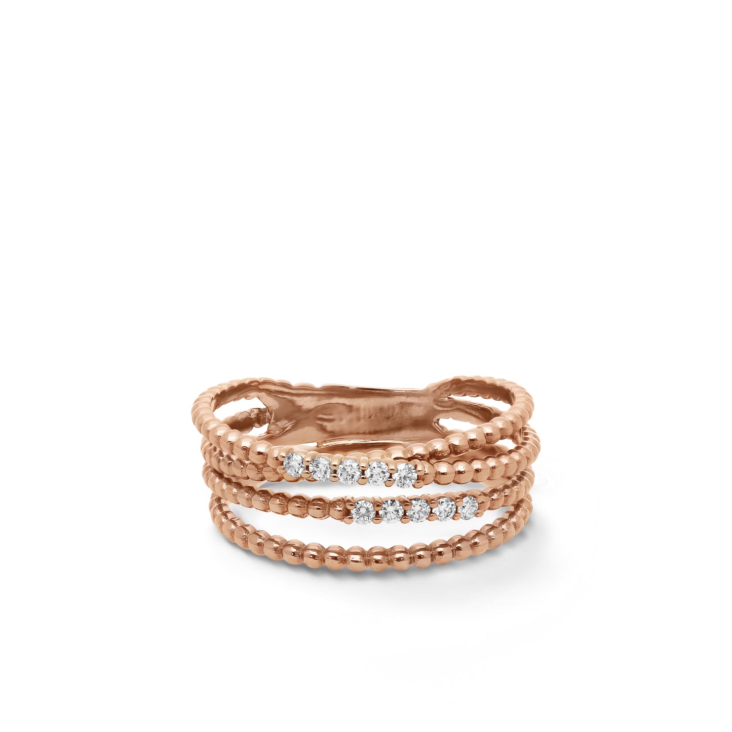 Bubble 4-reihiger Orbit-Diamantring