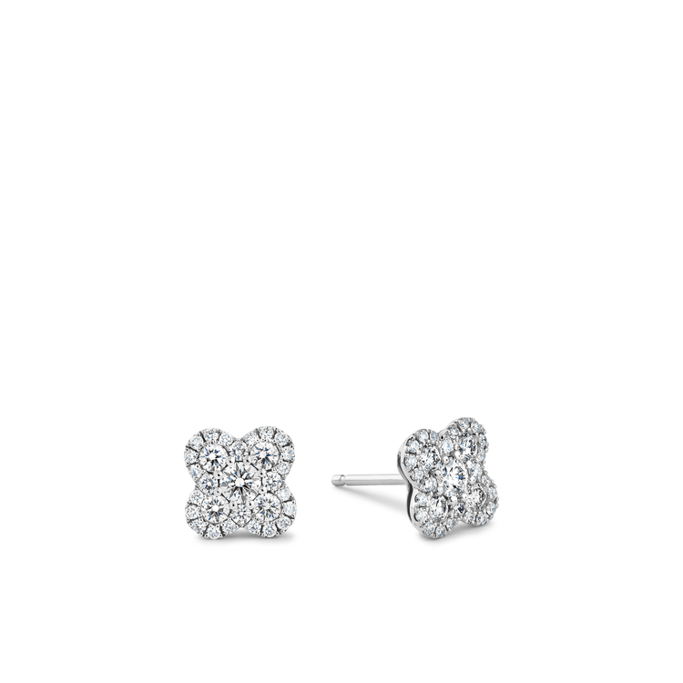 Oliver Heemeyer Alemandro diamond ear studs 4 made of 18k white gold. Size Medium.