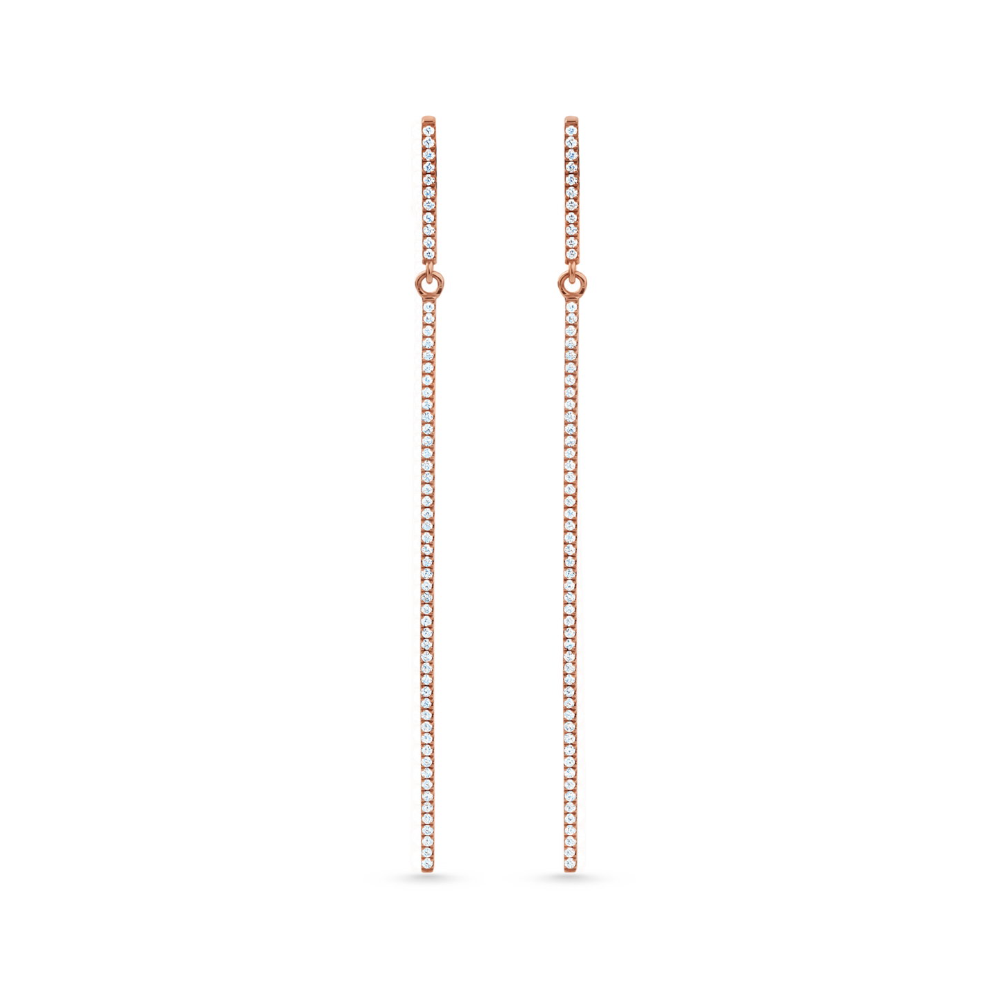 Oliver Heemeyer Bar diamond earrings made of 18k rose gold.