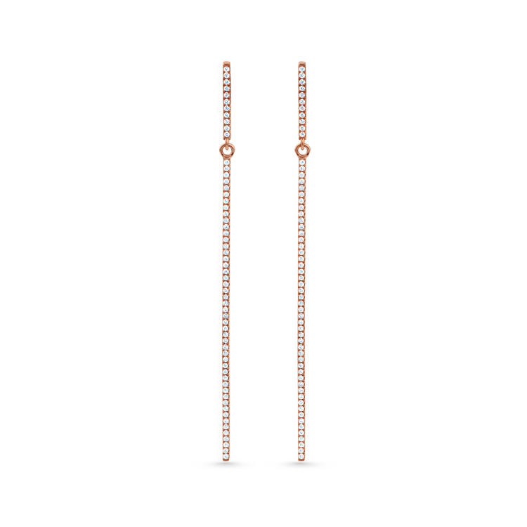 Oliver Heemeyer Bar diamond earrings made of 18k rose gold.