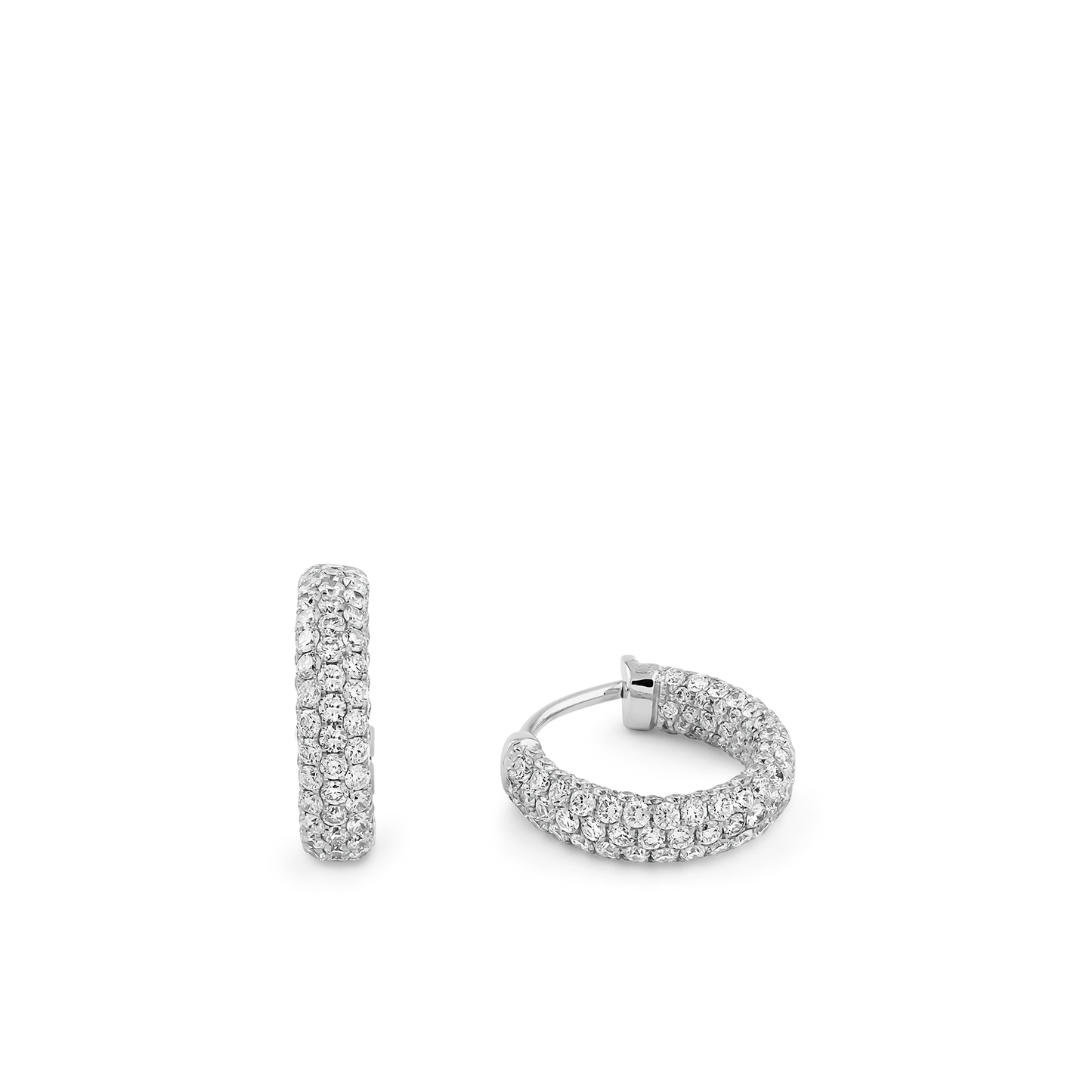 Oliver Heemeyer Bonny Diamond Hoops made of 18k white gold.