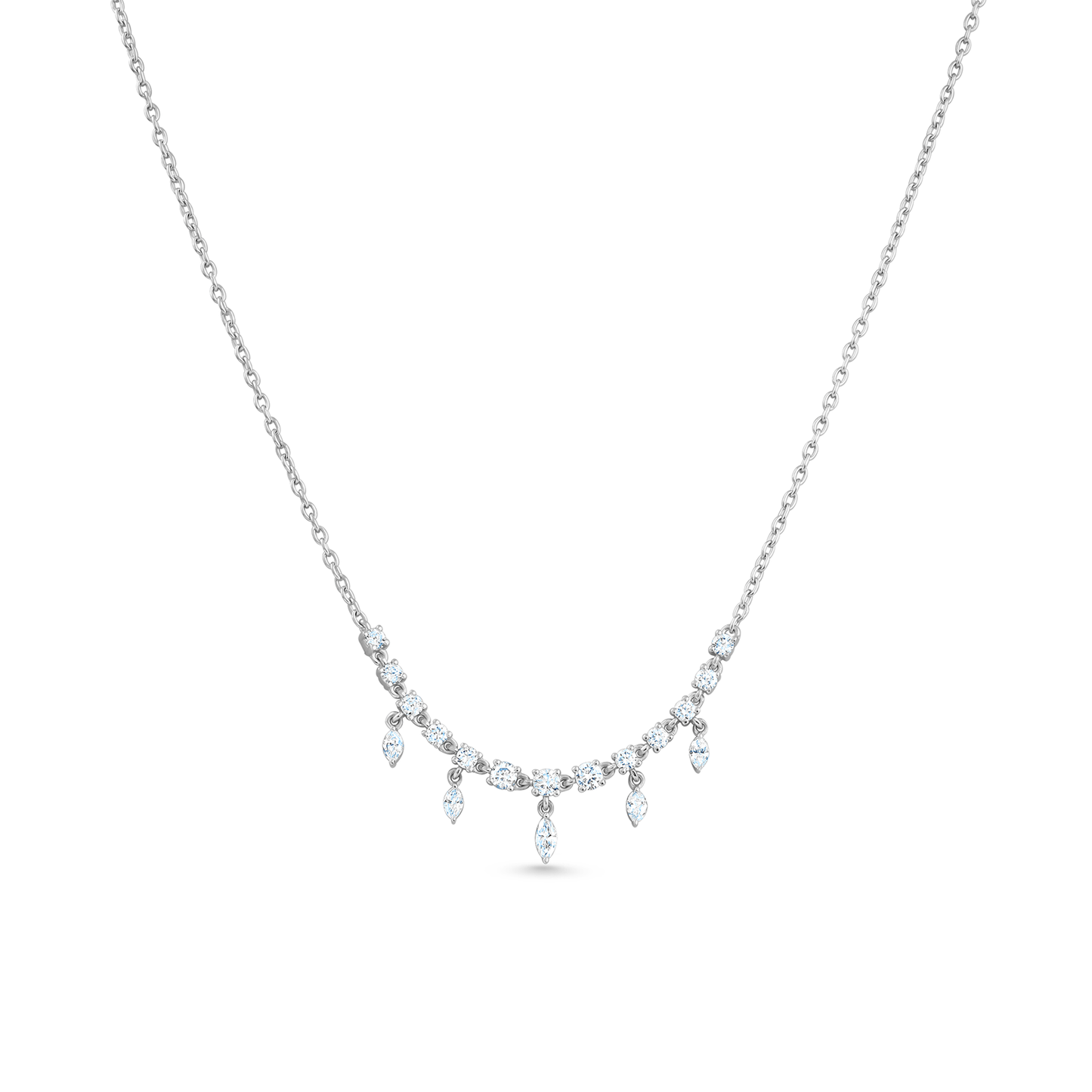 Oliver Heemeyer Clara diamond necklace made of 18k white gold.