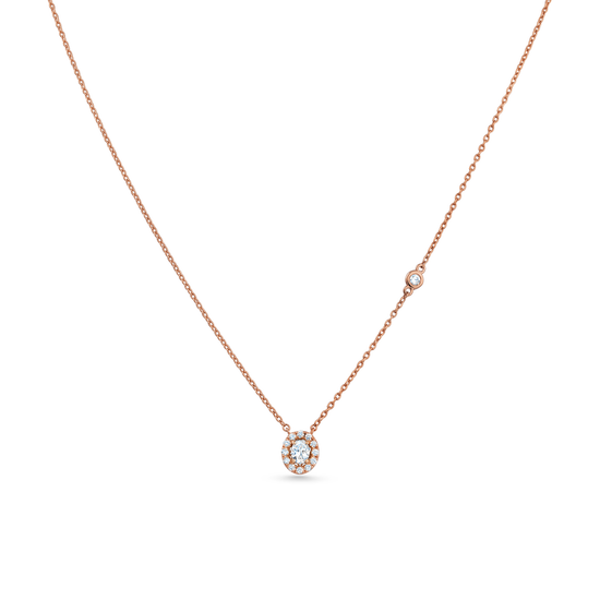 Oliver Heemeyer Cora diamond necklace oval cut made of 18k rose gold.