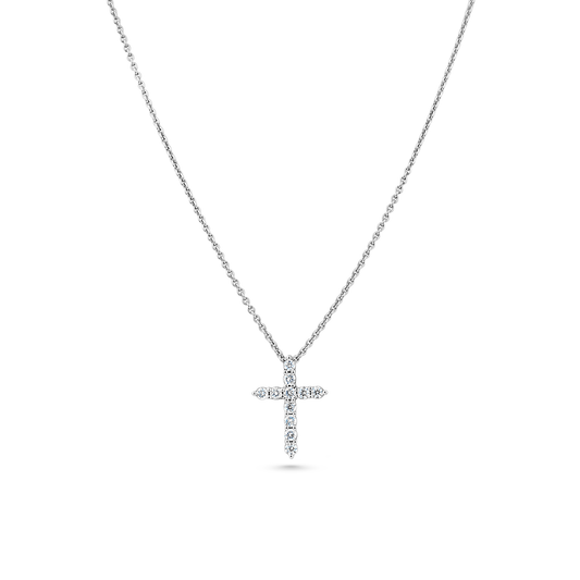 Oliver Heemeyer diamond cross necklace fancy 0.50 ct. made of 18k white gold.
