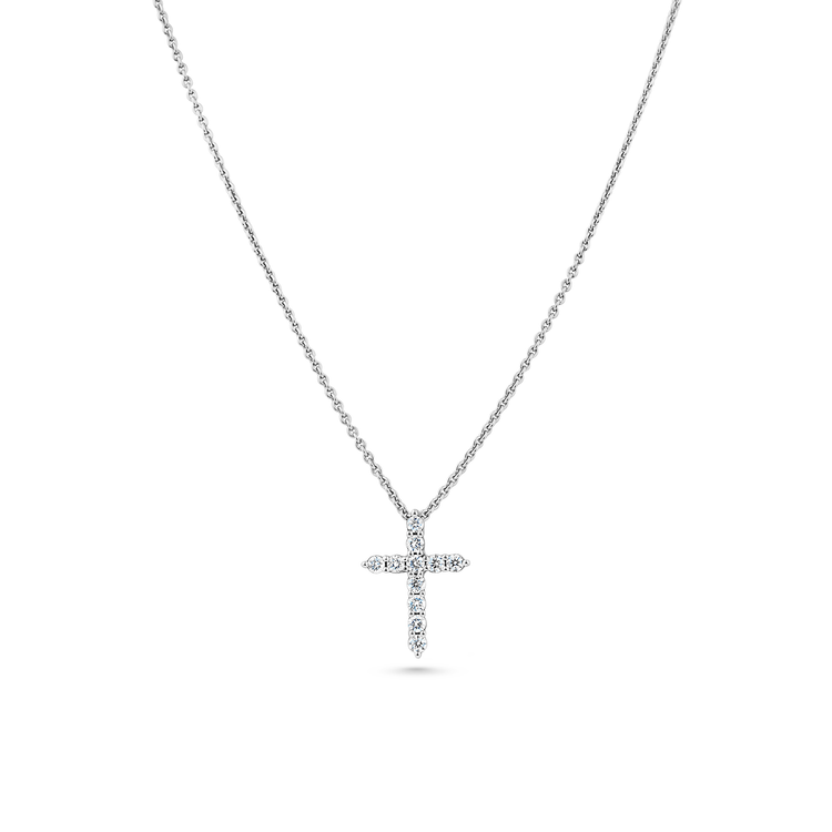 Oliver Heemeyer diamond cross necklace fancy 0.50 ct. made of 18k white gold.