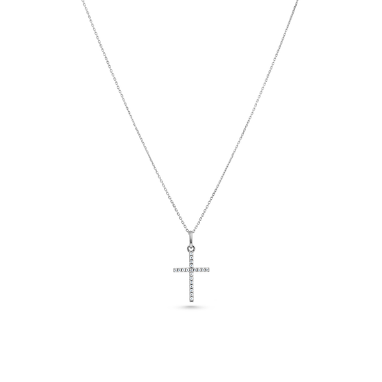 Oliver Heemeyer diamond cross pendant 15,0 mm made of 18k white gold.