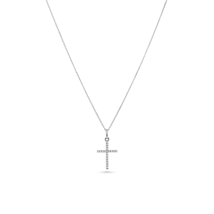Oliver Heemeyer diamond cross pendant 15,0 mm made of 18k white gold.