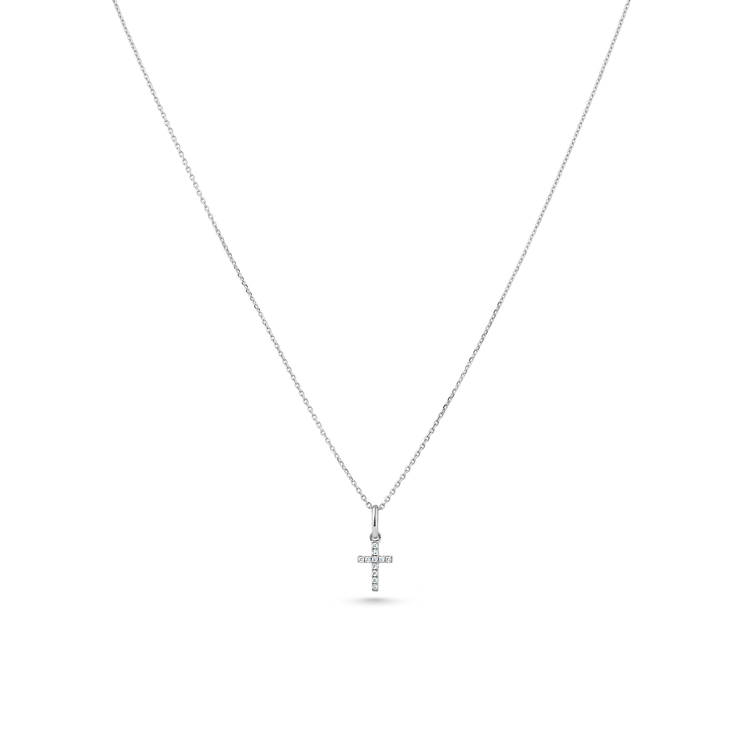 Oliver Heemeyer diamond cross pendant 7,0 mm made of 18k white gold.