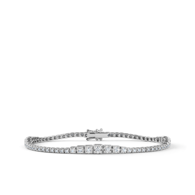 Oliver Heemeyer dragon diamond tennis bracelet 1.0 ct. made of 18k white gold.