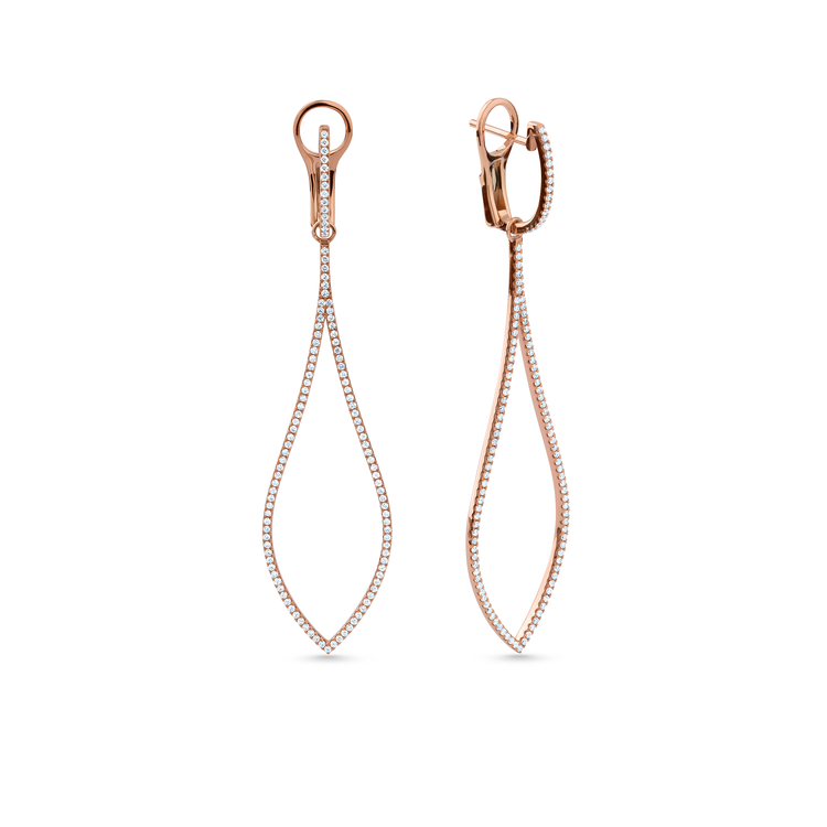 Oliver Heemeyer Eye diamond earrings made of 18k rose gold.