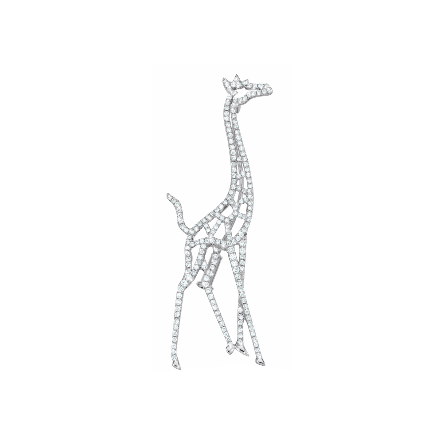 The Giraffe is a symbol for vision, meekness and power. This extraordinary design from Oliver Heemeyer is adorned with 193 diamonds. Handcrafted and made of 18k white gold.
