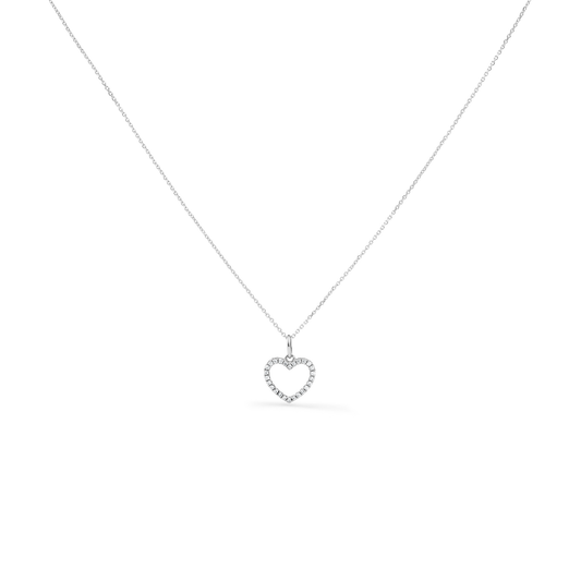 Oliver Heemeyer Kate Heart Diamond Necklace in 18k white gold.
