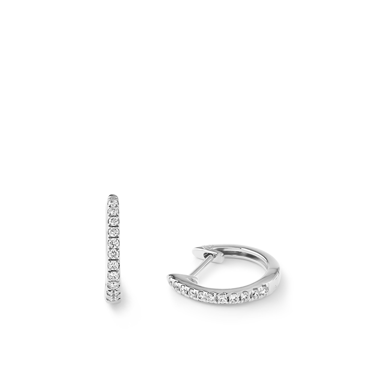 Oliver Heemeyer Kate Mini Diamond Hoops 11,0 mm made of 18k white gold.