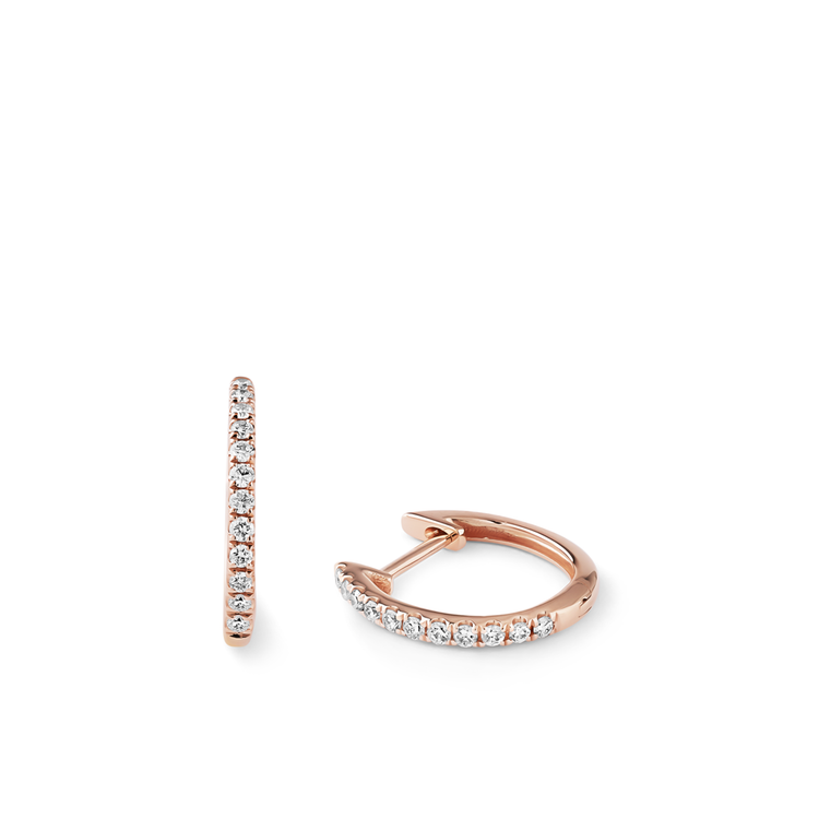 Oliver Heemeyer Kate Mini Diamond Hoops 13,0 mm made of 18k rose gold.