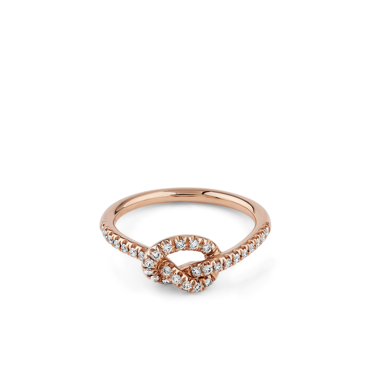 Oliver Heemeyer Knot Diamond Ring made of 18k rose gold.