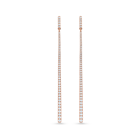Oliver Heemeyer Line white diamond earrings made of 18k rose gold.
