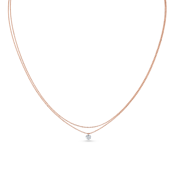 Oliver Heemeyer Mark the Moment diamond double necklace made of 18k rose gold.