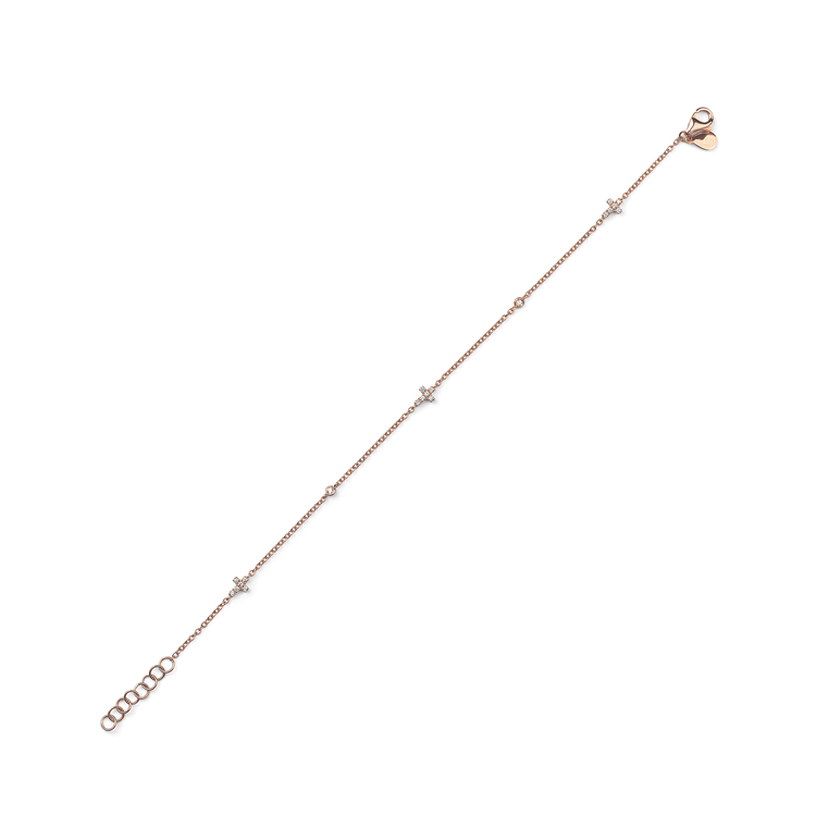 Oliver Heemeyer Mini Diamond Cross Infinity Bracelet in 18k rose gold.