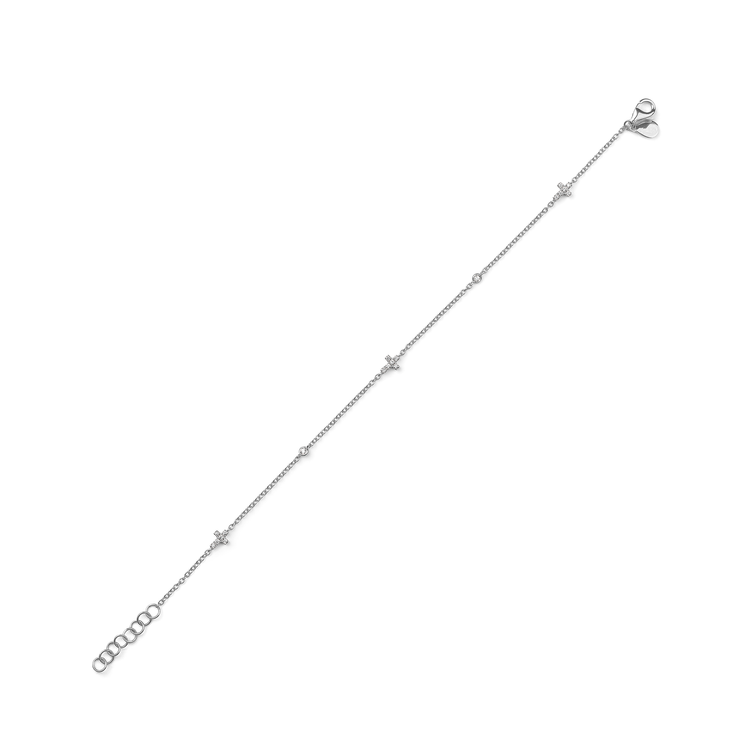 Oliver Heemeyer Mini Diamond Cross Infinity Bracelet in 18k white gold.