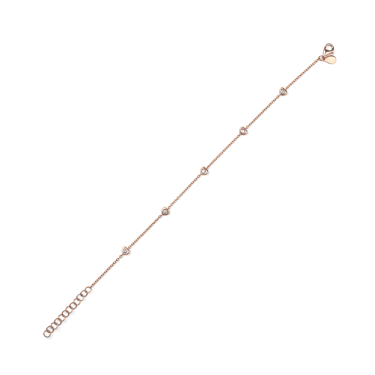 Oliver Heemeyer Mini Hearts diamond bracelet in 18k rose gold.