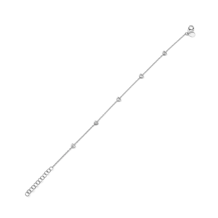 Oliver Heemeyer Mini Hearts diamond bracelet in 18k white gold.