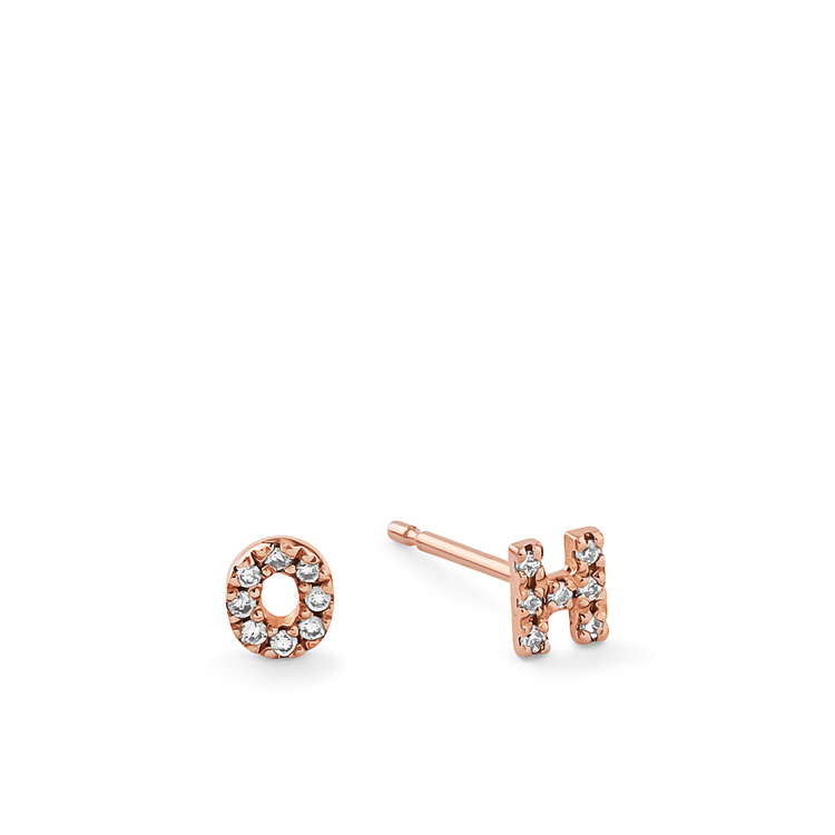 Mini Buchstabe Diamant Ohrstecker