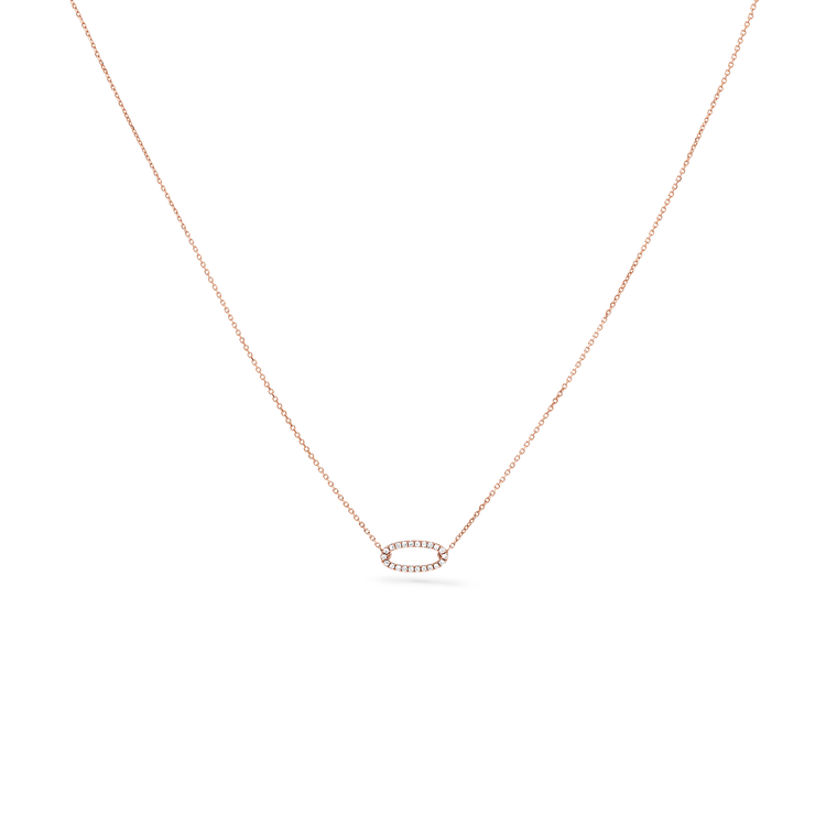 Oliver Heemeyer Oval Diamond Necklace in 18k rose gold.