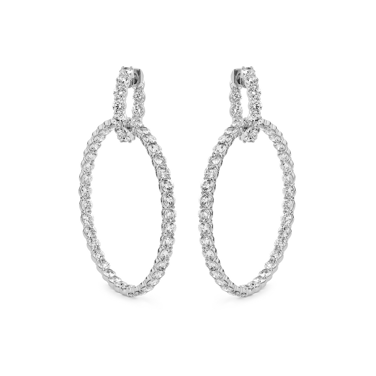 Oliver Heemeyer St. Tropez Diamond Hoops made of 18k white gold.