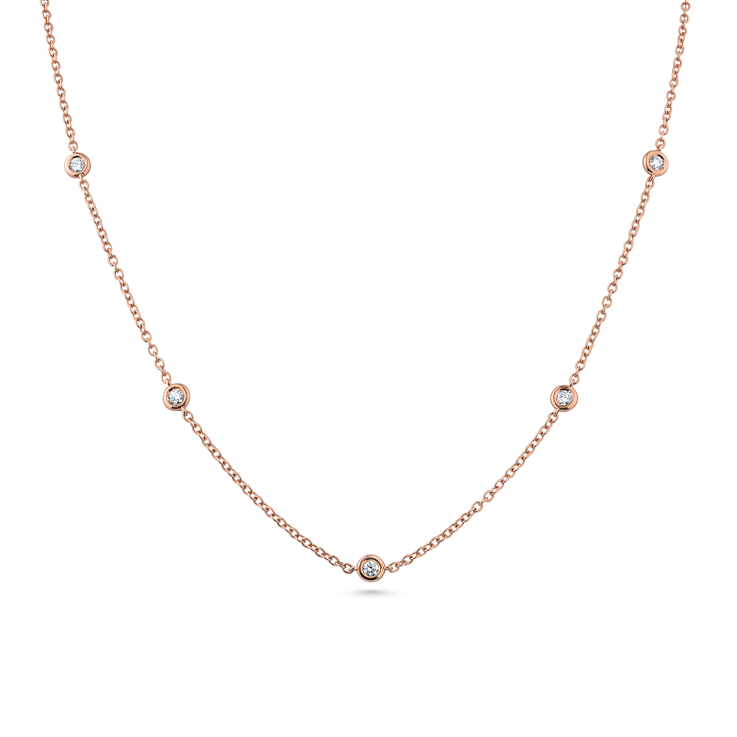 Oliver Heemeyer Starlight diamond necklace 42,0 cm made of 18k rose gold.