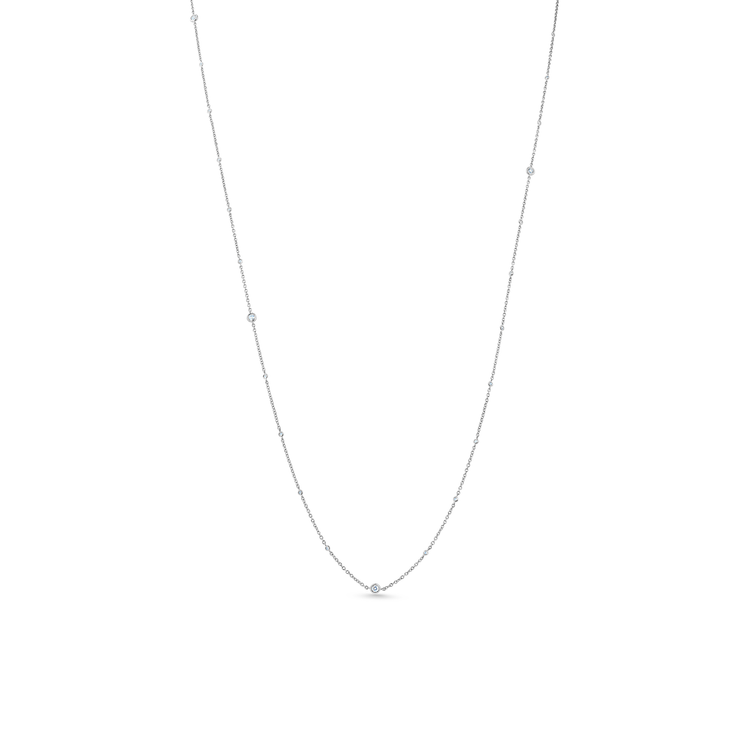 Oliver Heemeyer Star Light diamond necklace mixed 89,0 cm 0.40 ct. made of 18k white gold.