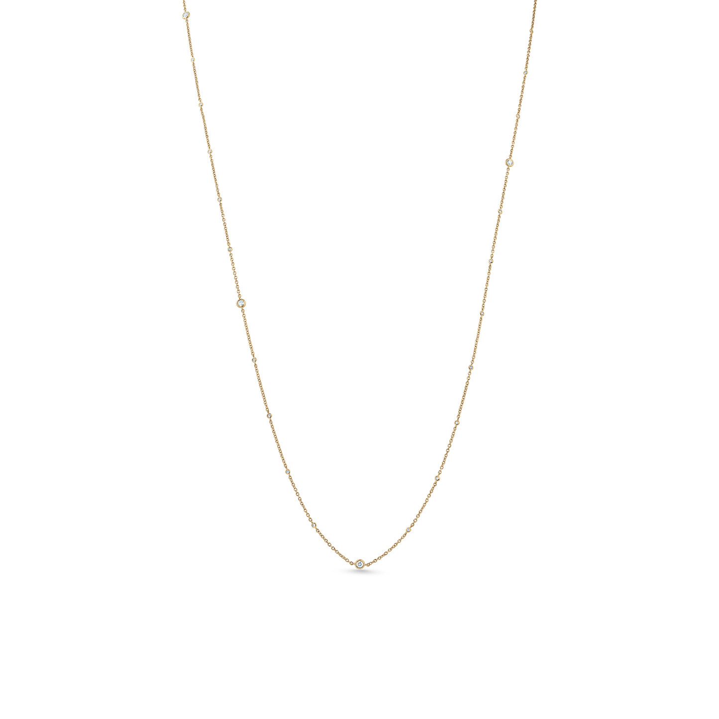 Oliver Heemeyer Star Light diamond necklace mixed 89,0 cm 0.40 ct. made of 18k yellow gold.