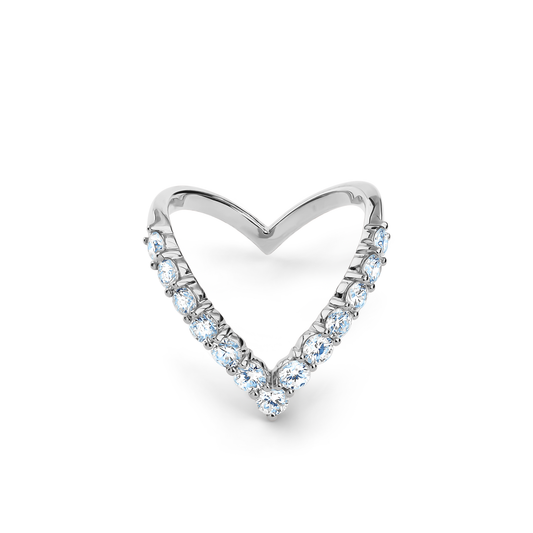 Oliver Heemeyer Valeria brilliant cut diamond ring made of 18k white gold.