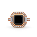 Asscher Cut Black Diamond Ring 4.06 ct.