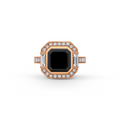 Asscher-Schliff Schwarzer Solitär Diamantring 4.06 ct.