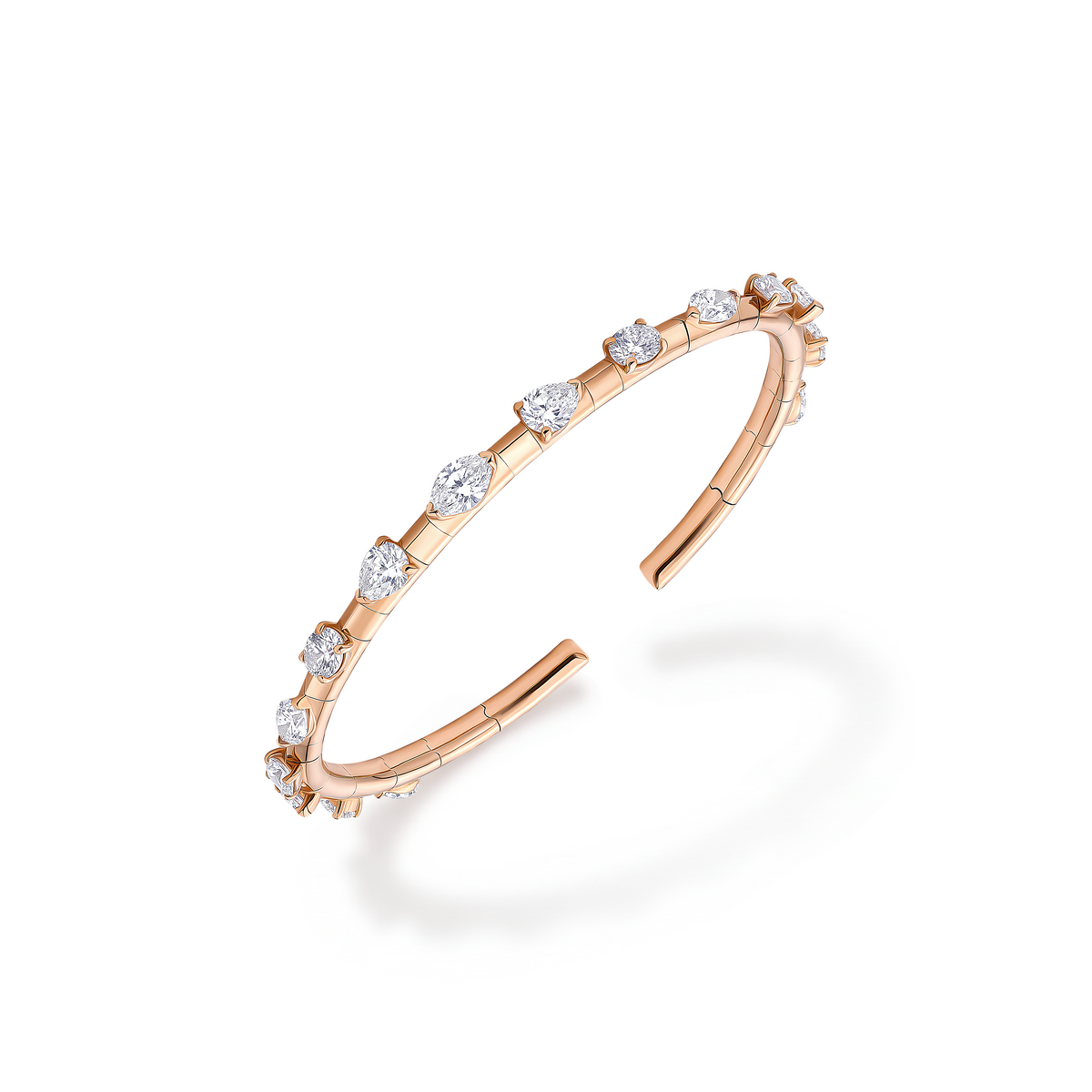 Flexibler Diamanten Armreif mit gemischten Schliffen 2.86 ct.