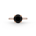 Black & White Diamond Solitaire Ring 3.38 ct.