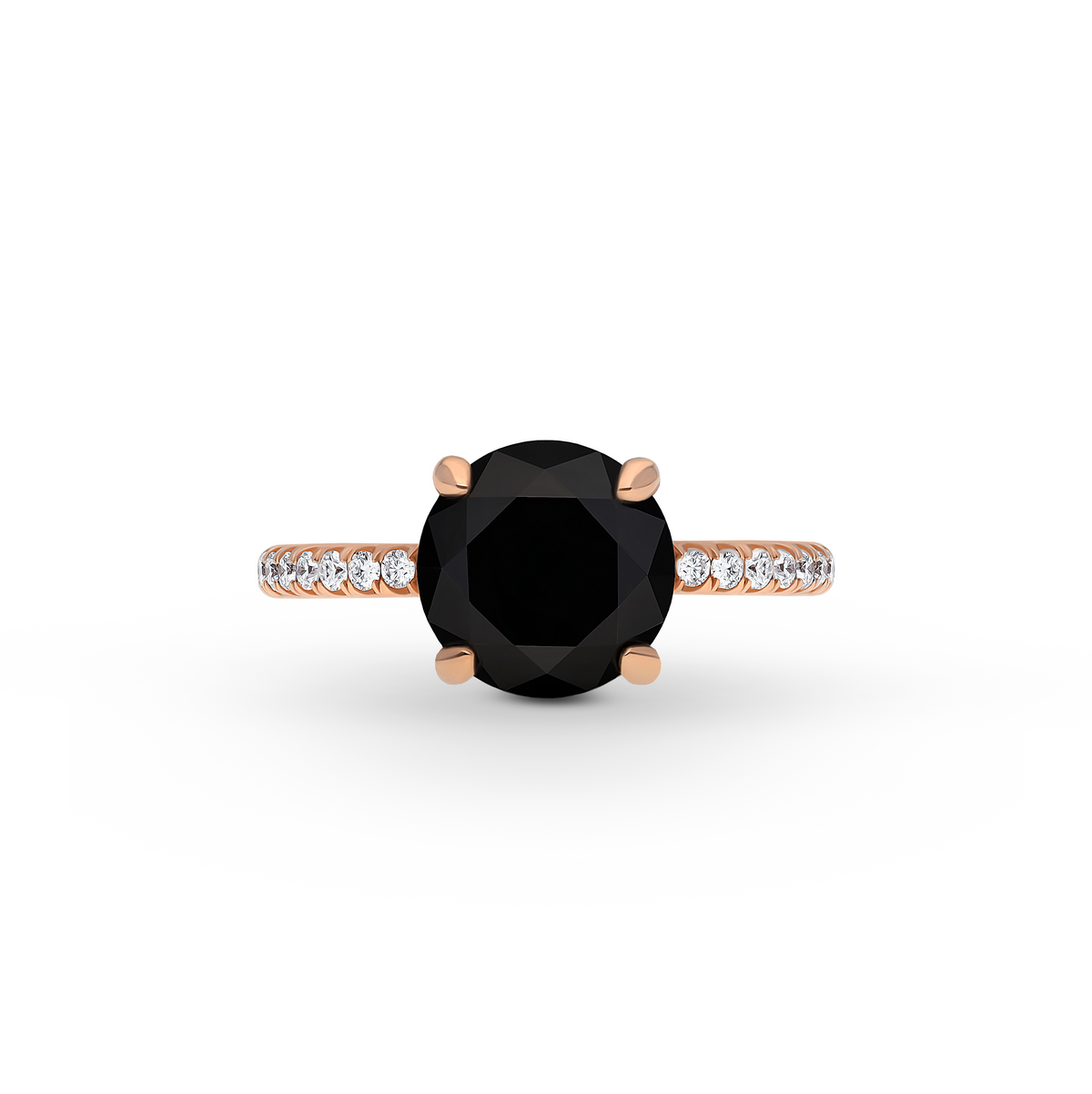 Black & White Diamond Solitaire Ring 3.38 ct.