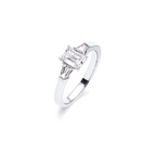 Solitaire Diamond Ring Emerald Cut 0.75ct.