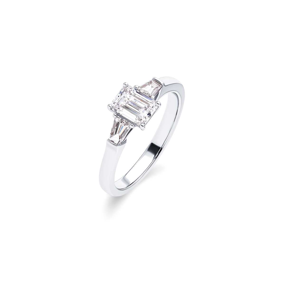 Solitär Diamatring Smaragdschliff 0.75ct.