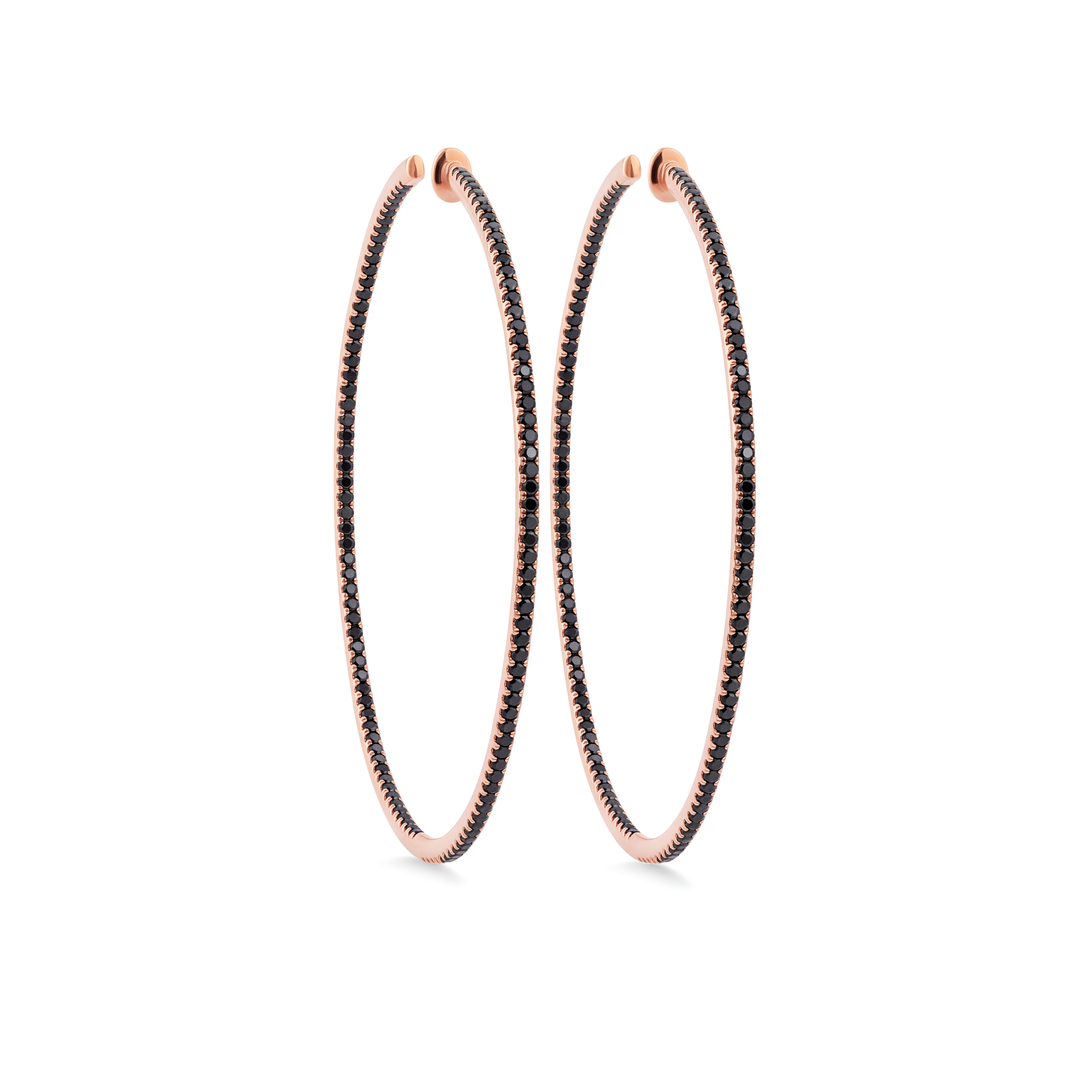 Amy Black Diamond Hoops 5 cm