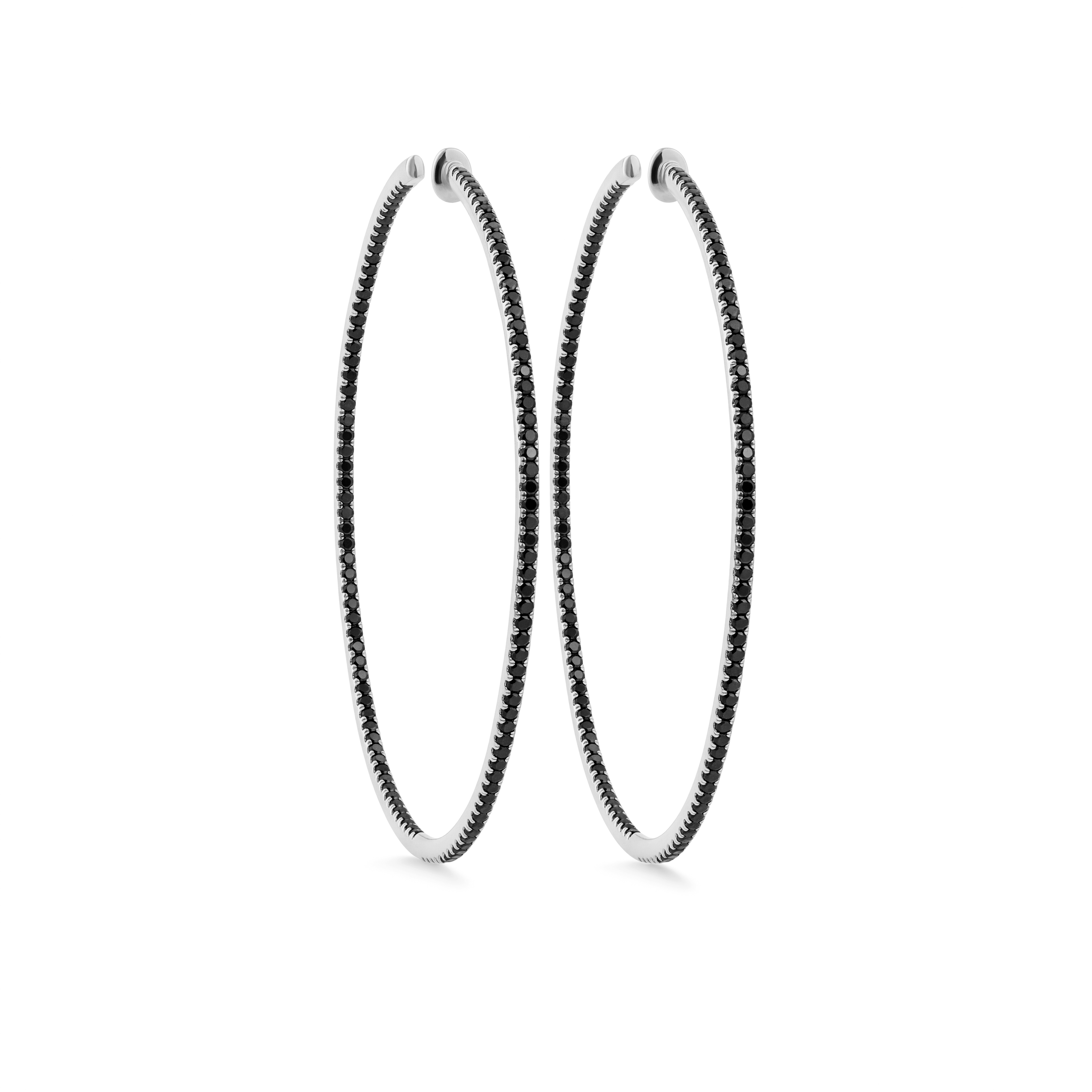 Amy Black Diamond Hoops 5 cm