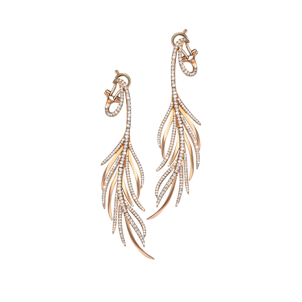 Feather Diamond Earrings