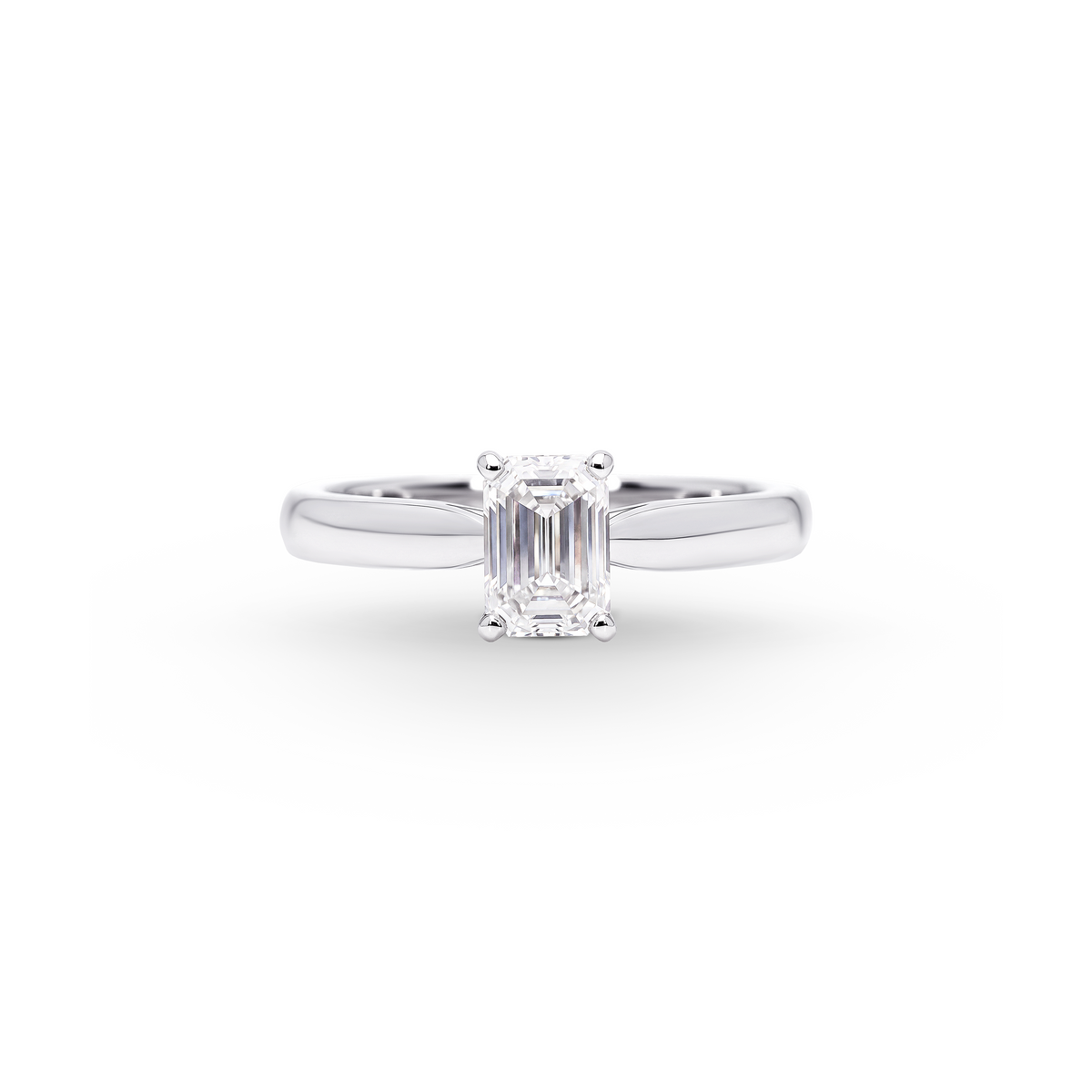 Oliver Heemeyer Smaragdschliff Solitär Diamant Ring  0.78 ct.