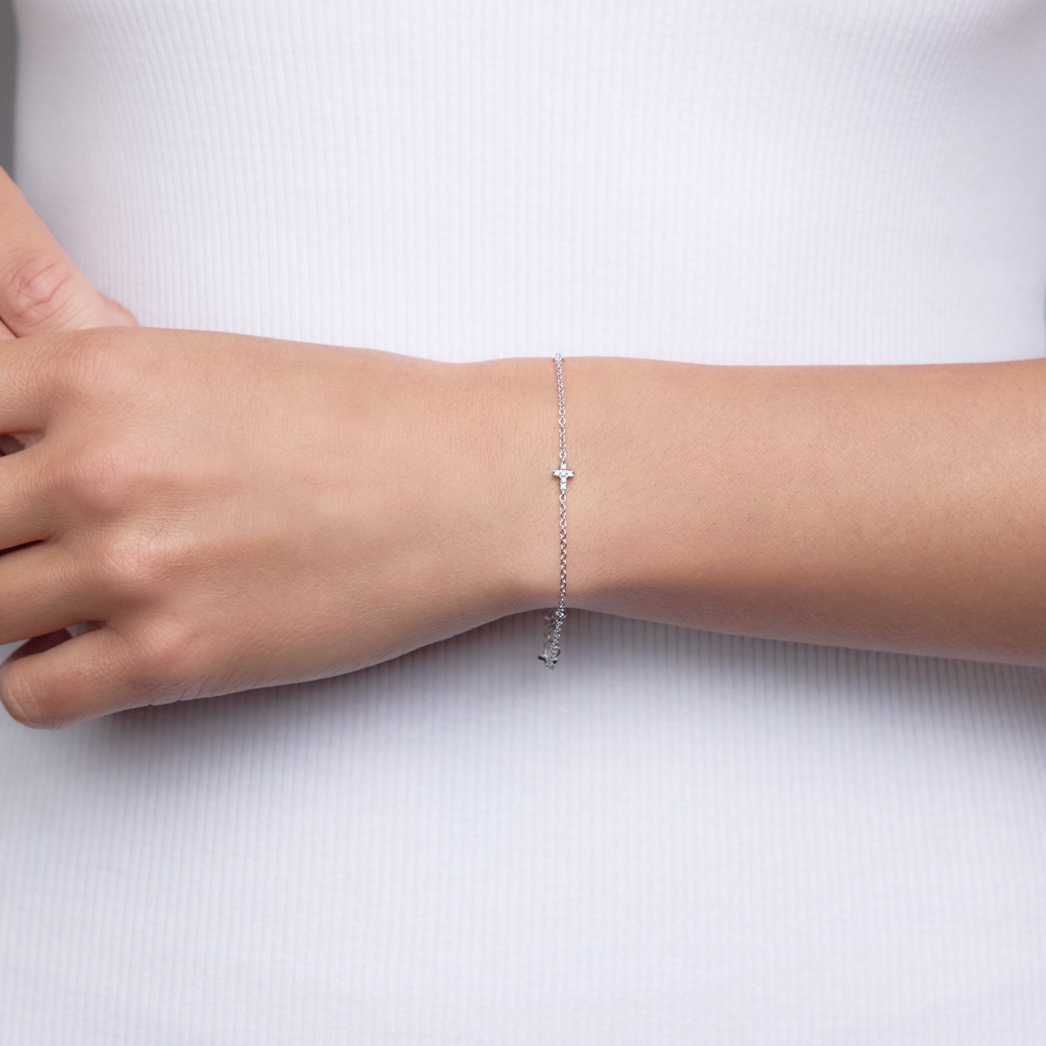 Mini Kreuz Diamant Armband
