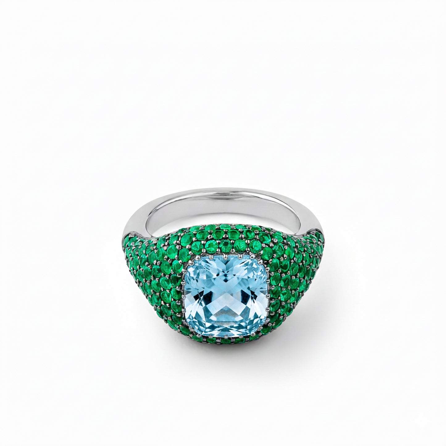 Green Fire Blauer Zirkon Ring
