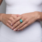 Green Fire Blauer Zirkon Ring